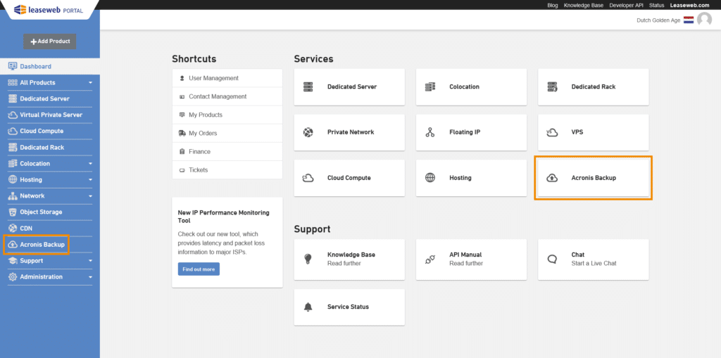 DashboardAcronis 1