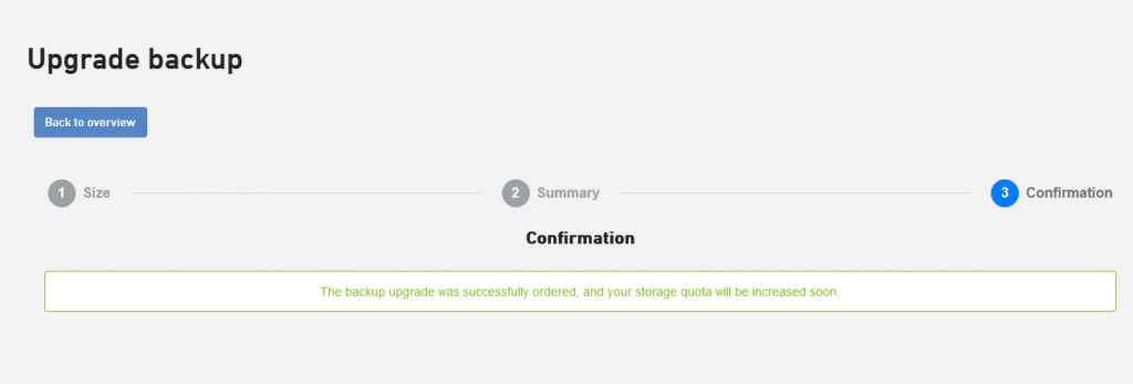 UpgradeBestätigung